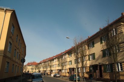 Blick in die Siedlung im Bogen