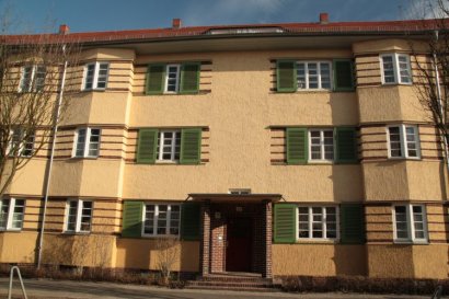 Detailaufnahme Hausfassade Siedlung Im Bogen