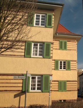 Detailaufnahme Hausfassade Siedlung Im Bogen